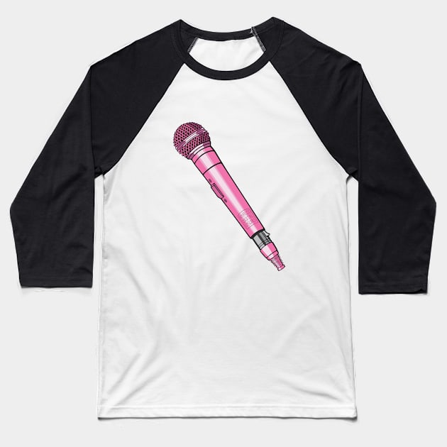 Microphone (Cyclamen Pink Colorway) Analog / Music Baseball T-Shirt by Analog Digital Visuals